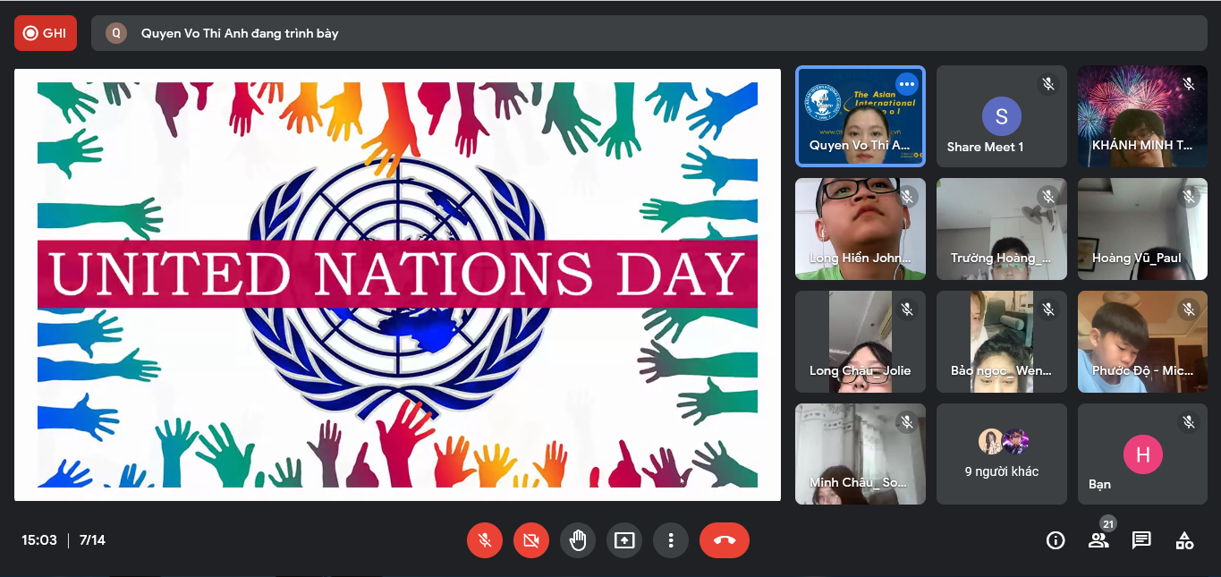 Học sinh Asian School hưởng ứng Ngày hội Liên Hiệp Quốc - United Nations Day 2021